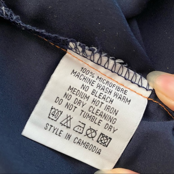 DIESEL Button Down Shirt Blue with Orange Accents - Picture 7 of 11